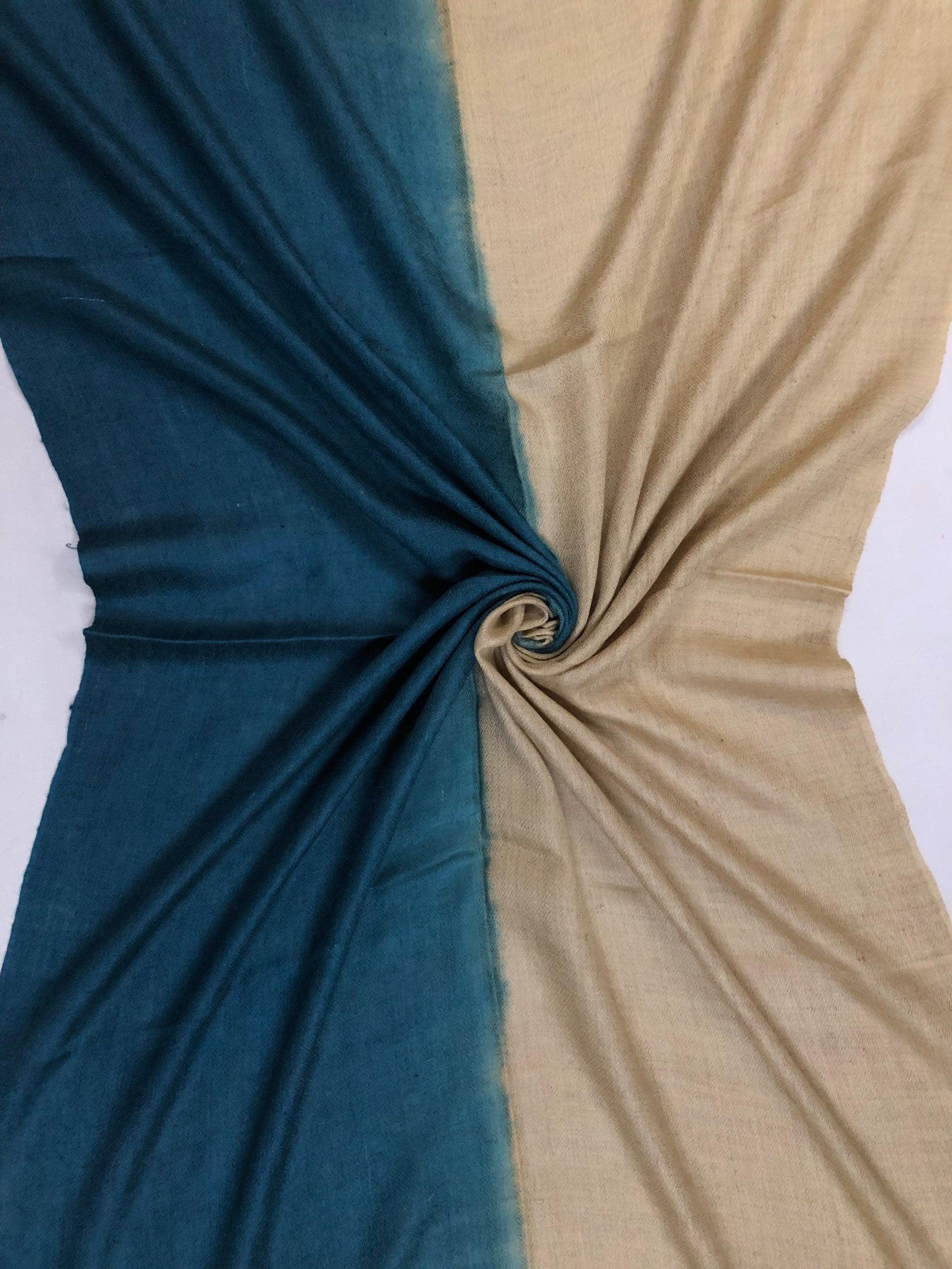 Cocoon and Tapestry Ombré Dyed Handwoven Real Cashmere Pashmina Stole Scarf - Mehraj Crafts 