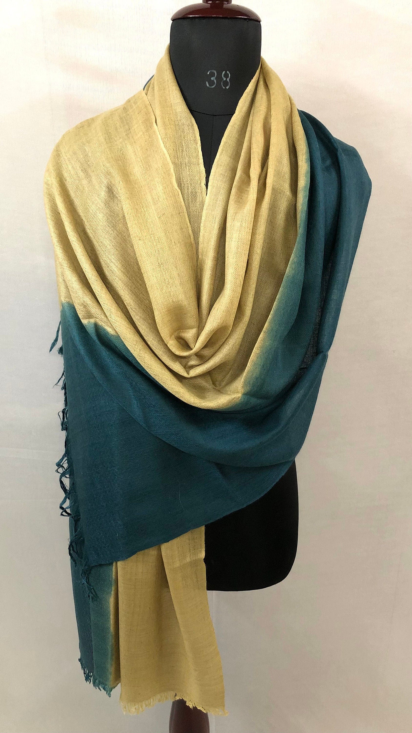 Cocoon and Tapestry Ombré Dyed Handwoven Real Cashmere Pashmina Stole Scarf - Mehraj Crafts 