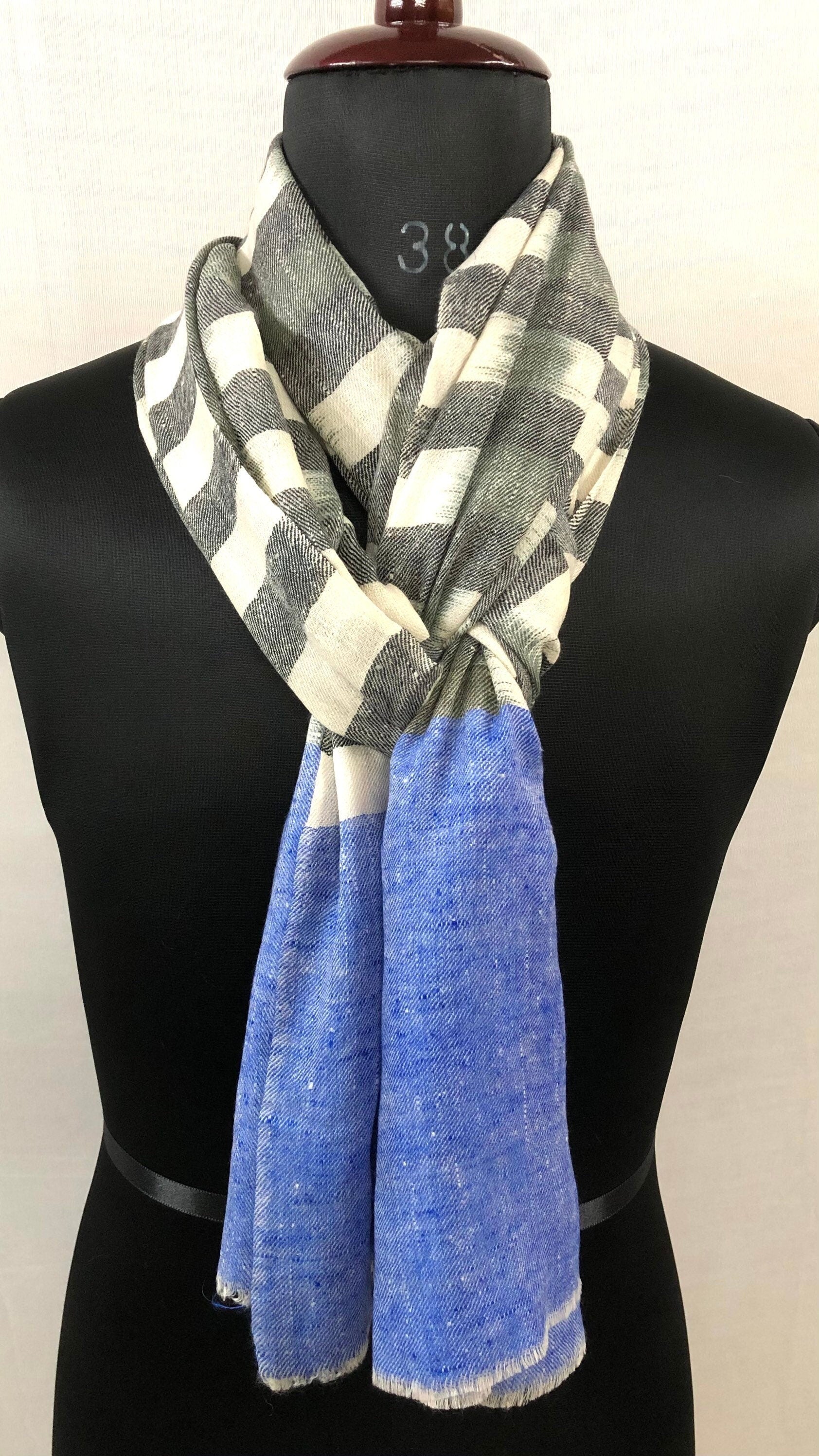 Pashmina Black FridayBlack ink ikkat weave pattern handmade real cashmere/pashmina stole/70X200 cms