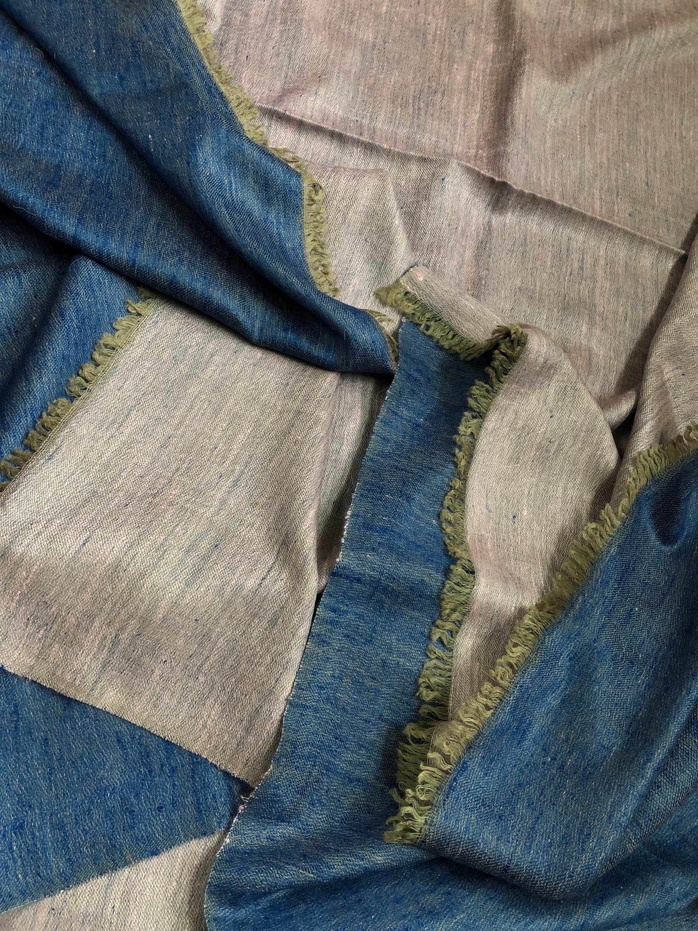 pashmina shawl for women Star sapphire and dawn pink reversible handwoven ladakhi real cashmere pashmina shawl wrap - Mehraj Crafts 