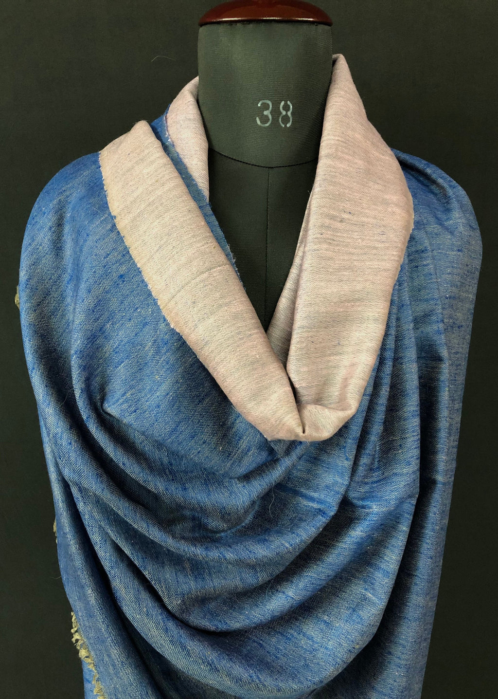 pashmina shawl for women Star sapphire and dawn pink reversible handwoven ladakhi real cashmere pashmina shawl wrap - Mehraj Crafts 