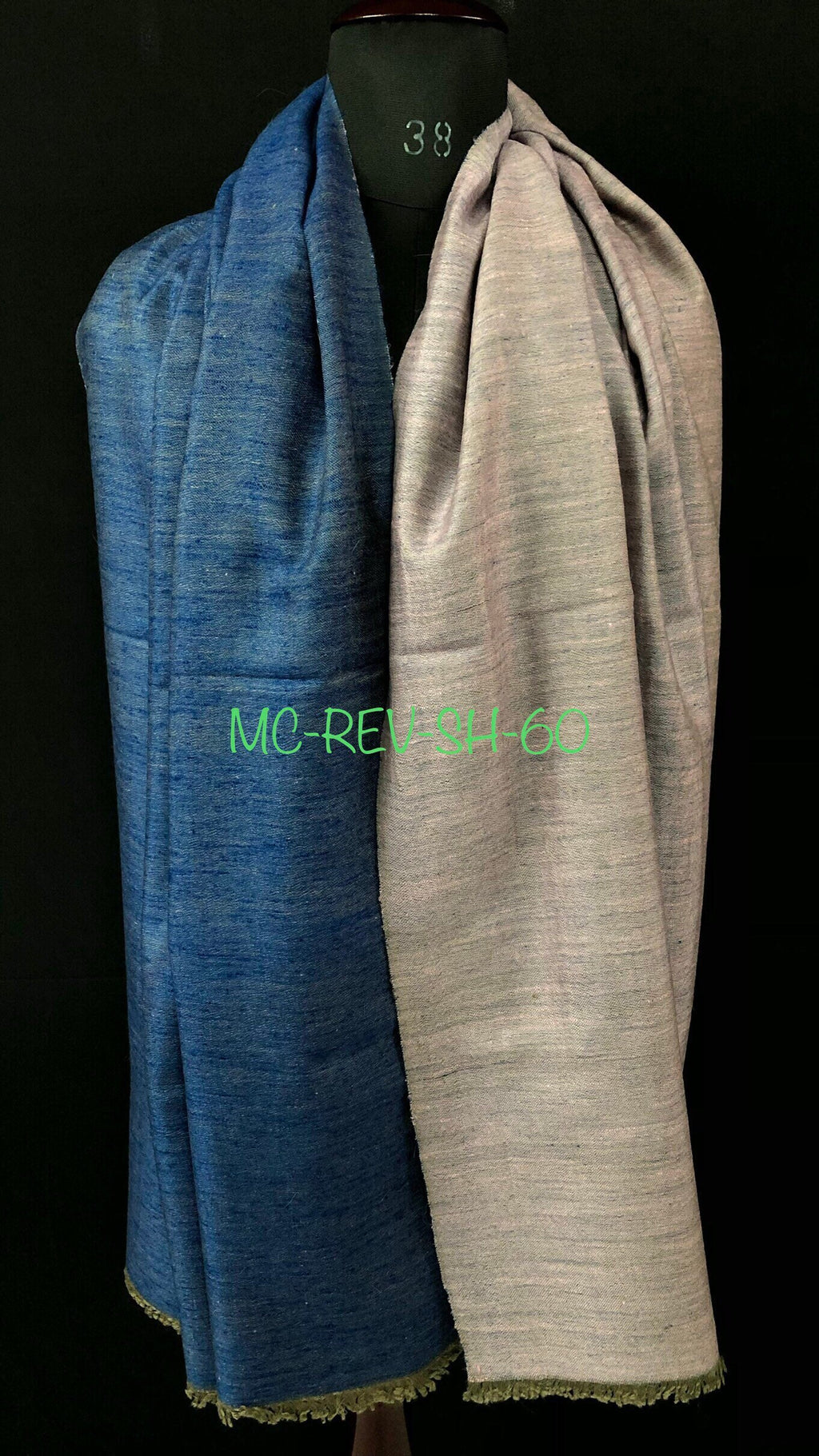 pashmina shawl for women Star sapphire and dawn pink reversible handwoven ladakhi real cashmere pashmina shawl wrap - Mehraj Crafts 