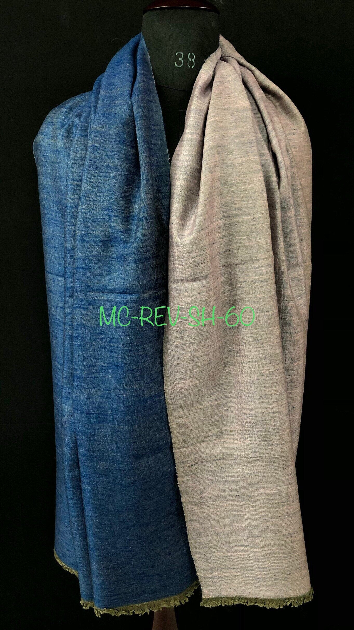 pashmina shawl for women Star sapphire and dawn pink reversible handwoven ladakhi real cashmere pashmina shawl wrap - Mehraj Crafts 