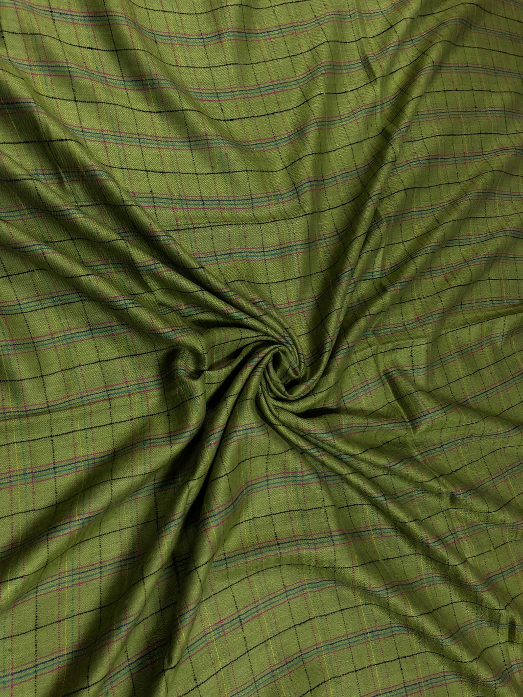 Greenery handwoven reversible checkered ladakhi real cashmere pashmina shawl wrap - Mehraj Crafts 