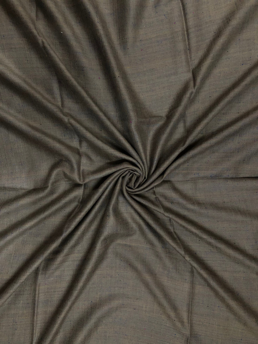 Handwoven Reversible Cashmere Pashmina Shawl: Blue Check & Taupe Gray