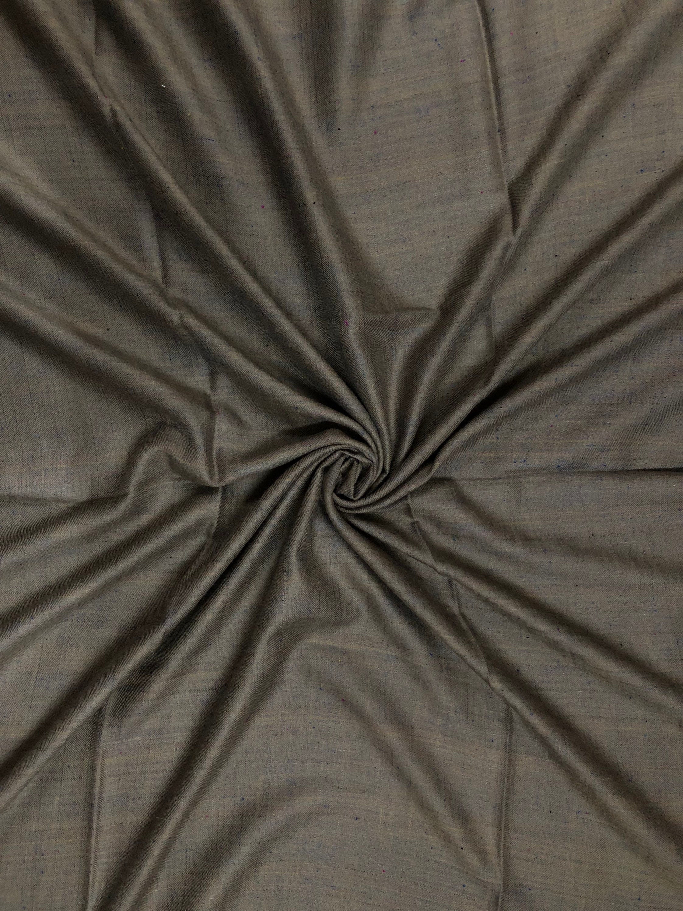 Handwoven Reversible Cashmere Pashmina Shawl: Blue Check & Taupe Gray