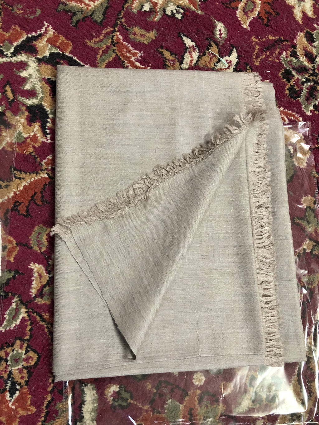 Natural Shade Handmade 100% Pure Ladakhi Hand Woven Cashmere Pashmina Shawl/100X200cms