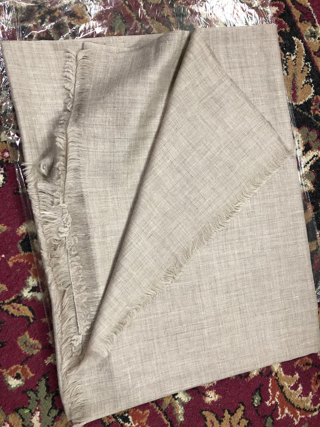 Extra Large Natural Undyed Handmade 100% Pure Ladakhi Hand Woven Cashmere Pashmina Shawl - Mehraj Crafts 