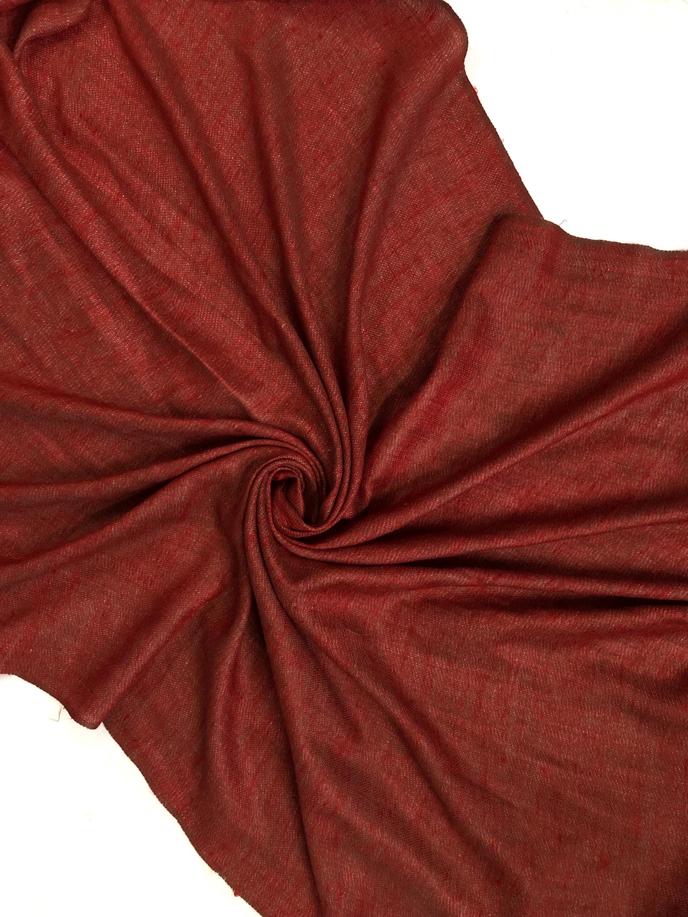 Brick red and pink velvet Reversible Handmade Real Cashmere Pashmina wrap Scarf - Mehraj Crafts 