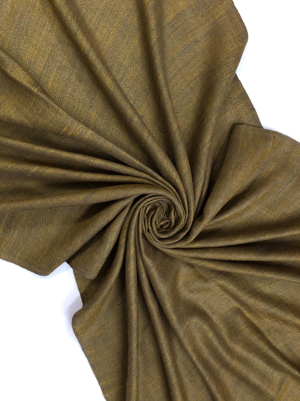 Mustard gold and charcoal grey Reversible Handmade Real Cashmere Pashmina Scarf - Mehraj Crafts 
