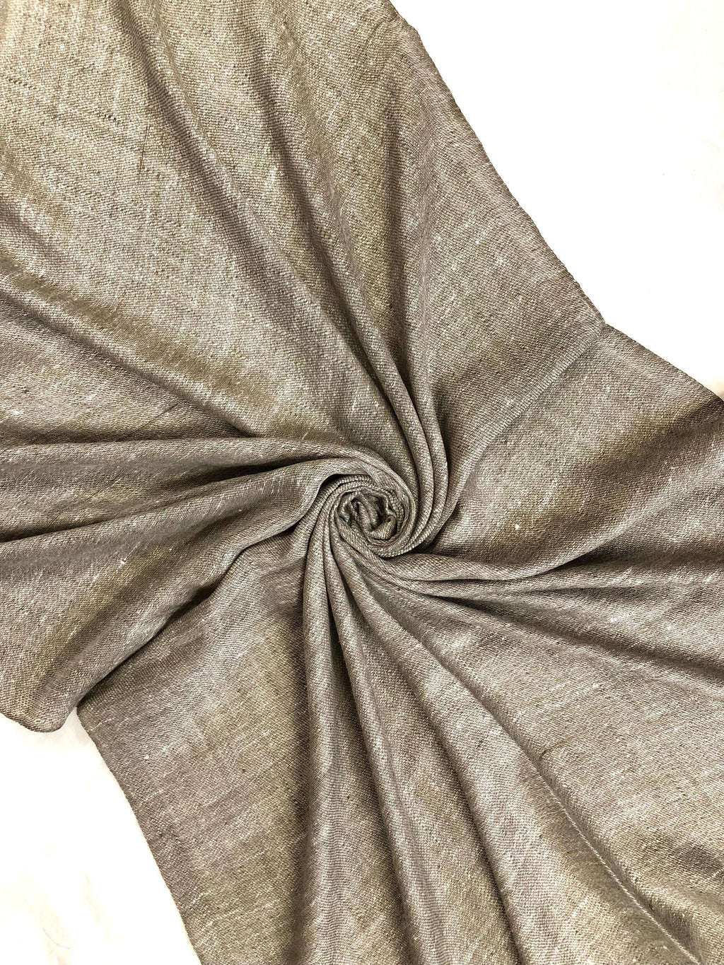 Timeless off-white and walnut Reversible Handmade Real Cashmere Pashmina Scarf - Mehraj Crafts 
