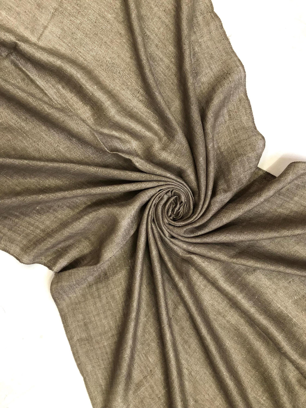 Timeless off-white and walnut Reversible Handmade Real Cashmere Pashmina Scarf - Mehraj Crafts 