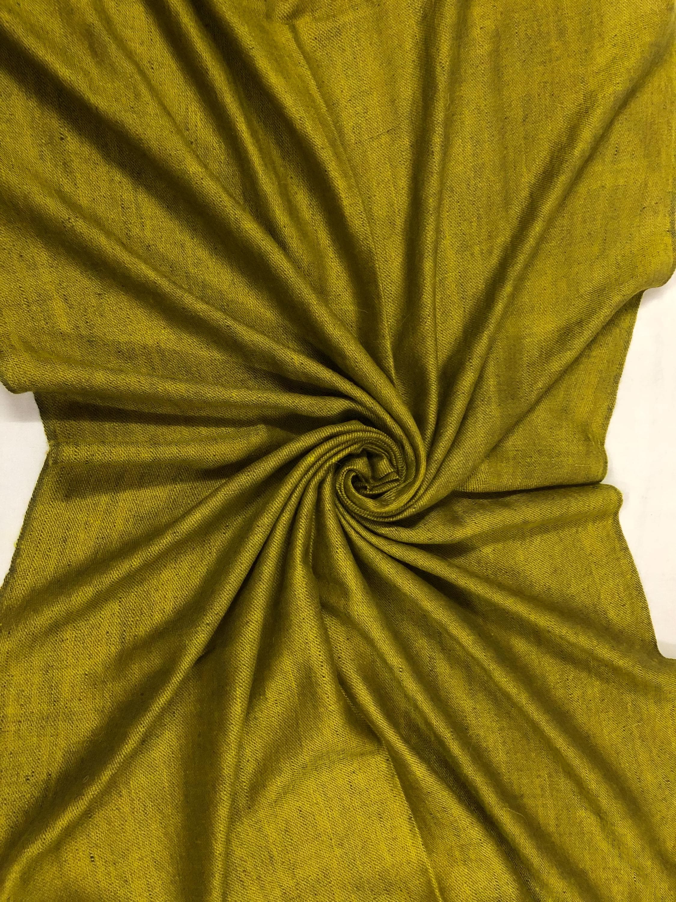 Handmade Olive Cashmere Pashmina Scarf: Reversible Luxury Shawl