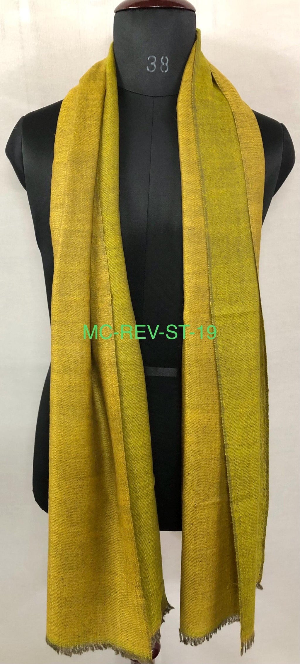 Handmade Olive Cashmere Pashmina Scarf: Reversible Luxury Shawl