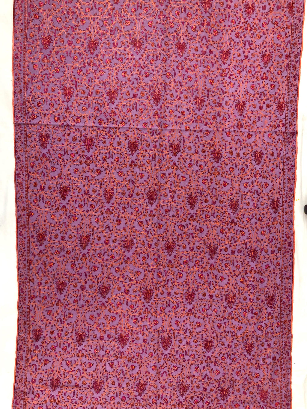 Noble purple gi certified luxury pashmina jaal embroidered scarf, luxury fabric, best gift for mom, bride gift, birthday present - Mehraj Crafts 