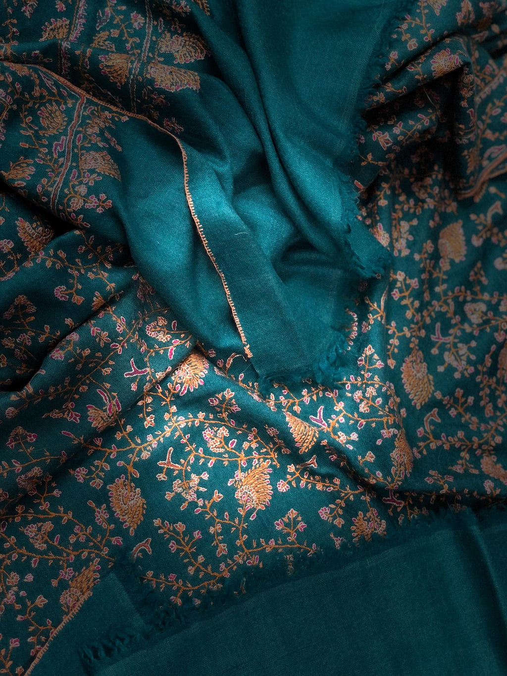 Antique green luxury jaal pashmina scarf, pashmina shawl, gift scarf for wedding, bridesmaid shawl, moms gift, shawls and wraps - Mehraj Crafts 