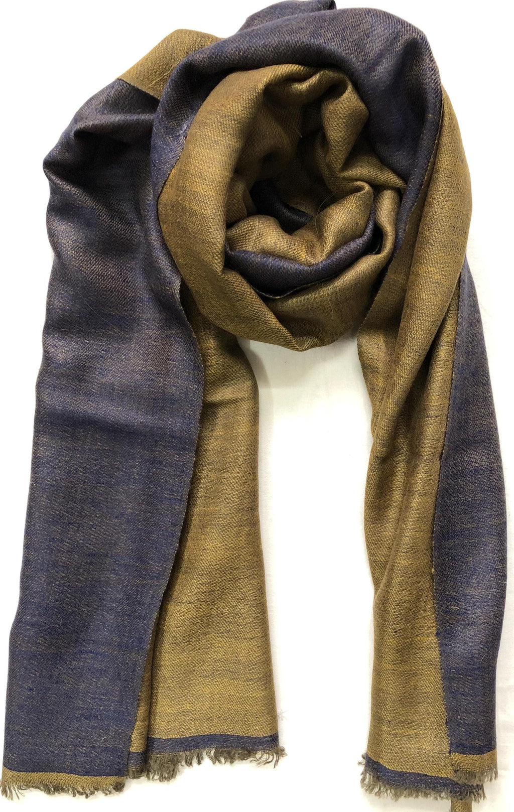 Mustard gold and navy blue reversible handmade pashmina scarf, Bridesmaid Shawl, Wedding favors for guests in bulk, Custom Scarf - Mehraj Crafts 