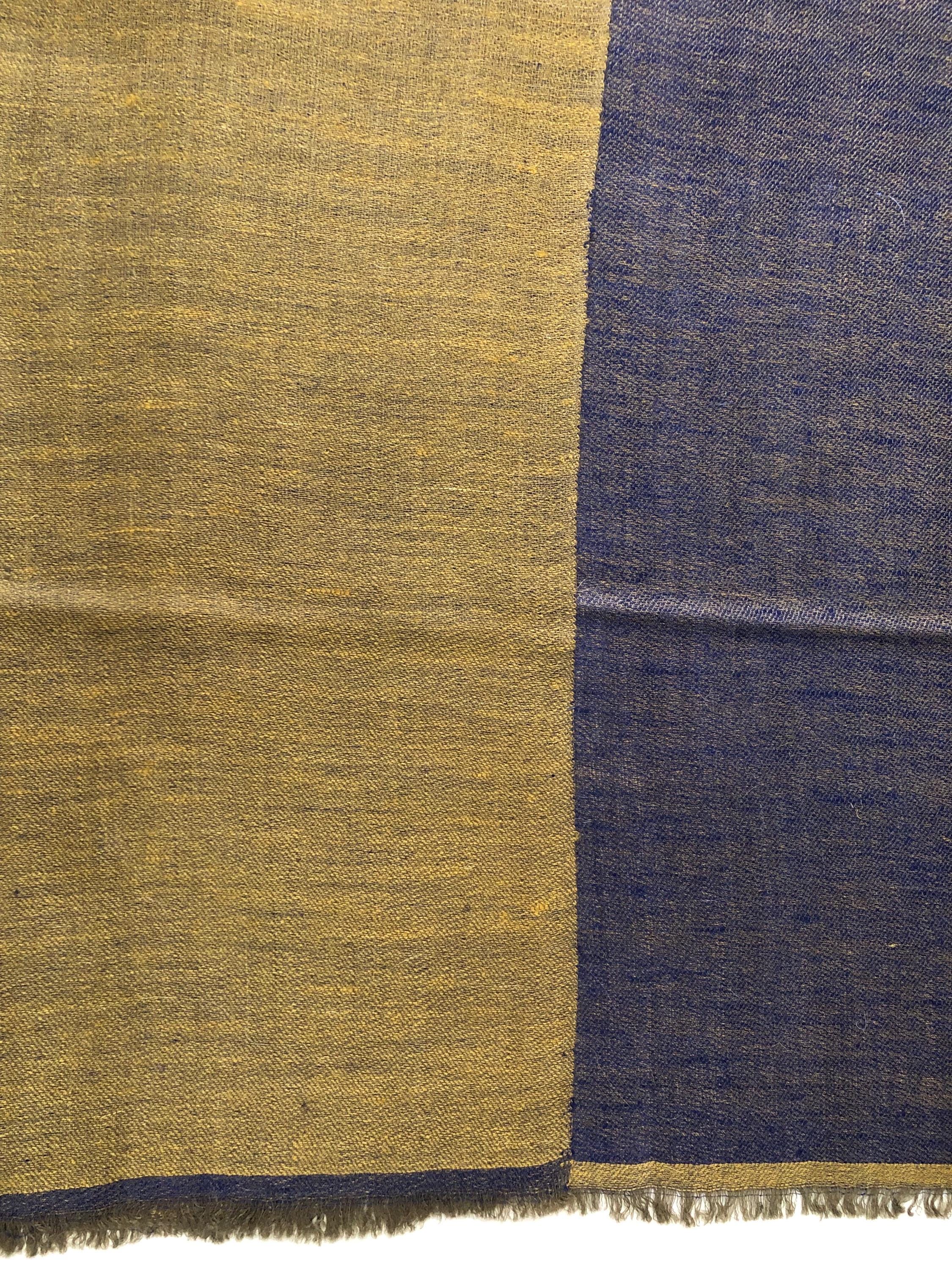 Mustard gold and navy blue reversible handmade pashmina scarf, Bridesmaid Shawl, Wedding favors for guests in bulk, Custom Scarf - Mehraj Crafts 