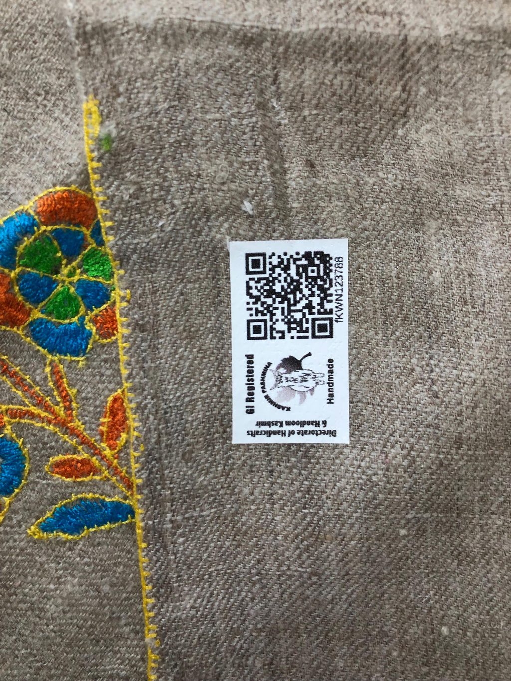 Exclusive Natural Kashmir pashmina GI certified hand spun handwoven floral super micro fine embroidered winter shawl - Mehraj Crafts 