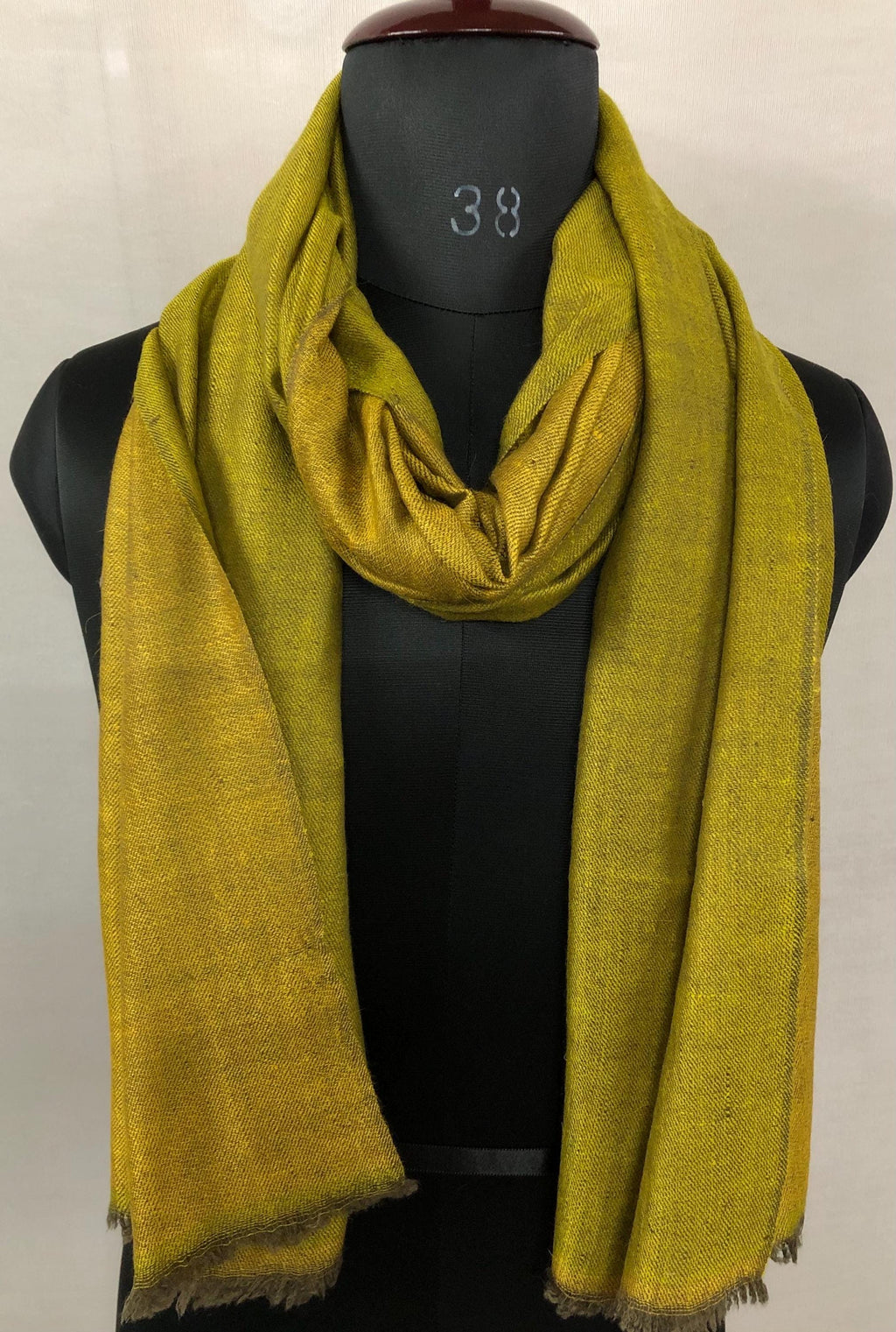 Handmade Olive Cashmere Pashmina Scarf: Reversible Luxury Shawl