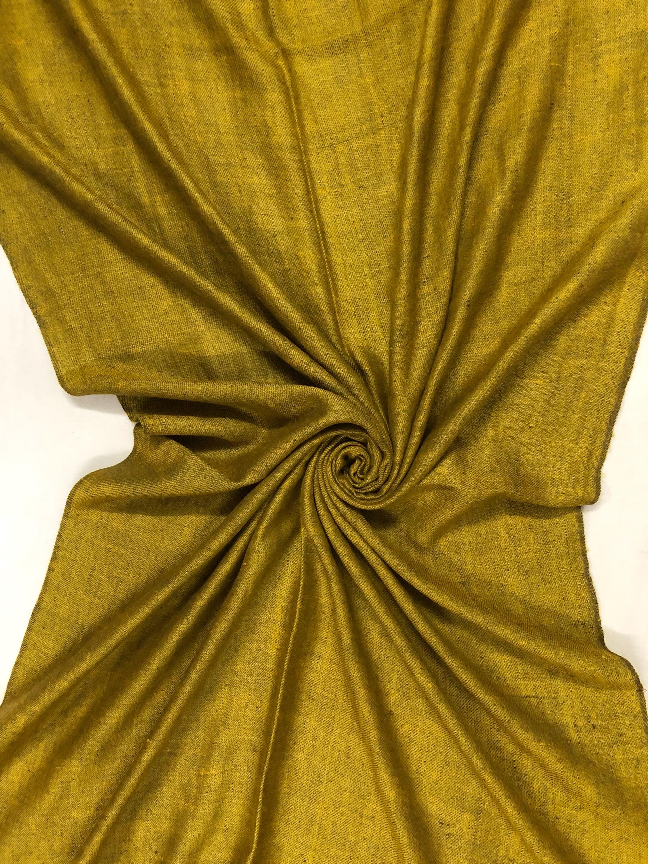 Handmade Olive Cashmere Pashmina Scarf: Reversible Luxury Shawl