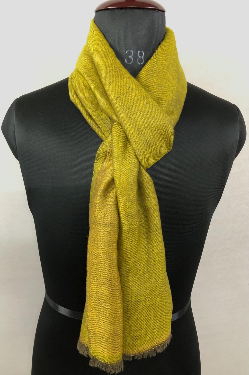 Handmade Olive Cashmere Pashmina Scarf: Reversible Luxury Shawl