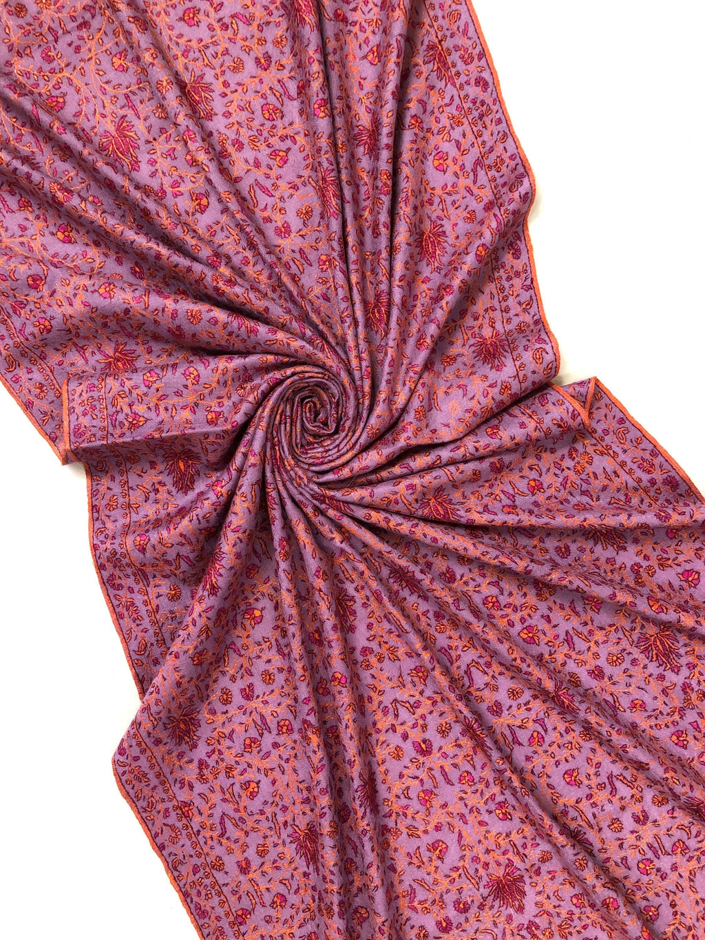 Noble purple gi certified luxury pashmina jaal embroidered scarf, luxury fabric, best gift for mom, bride gift, birthday present - Mehraj Crafts 