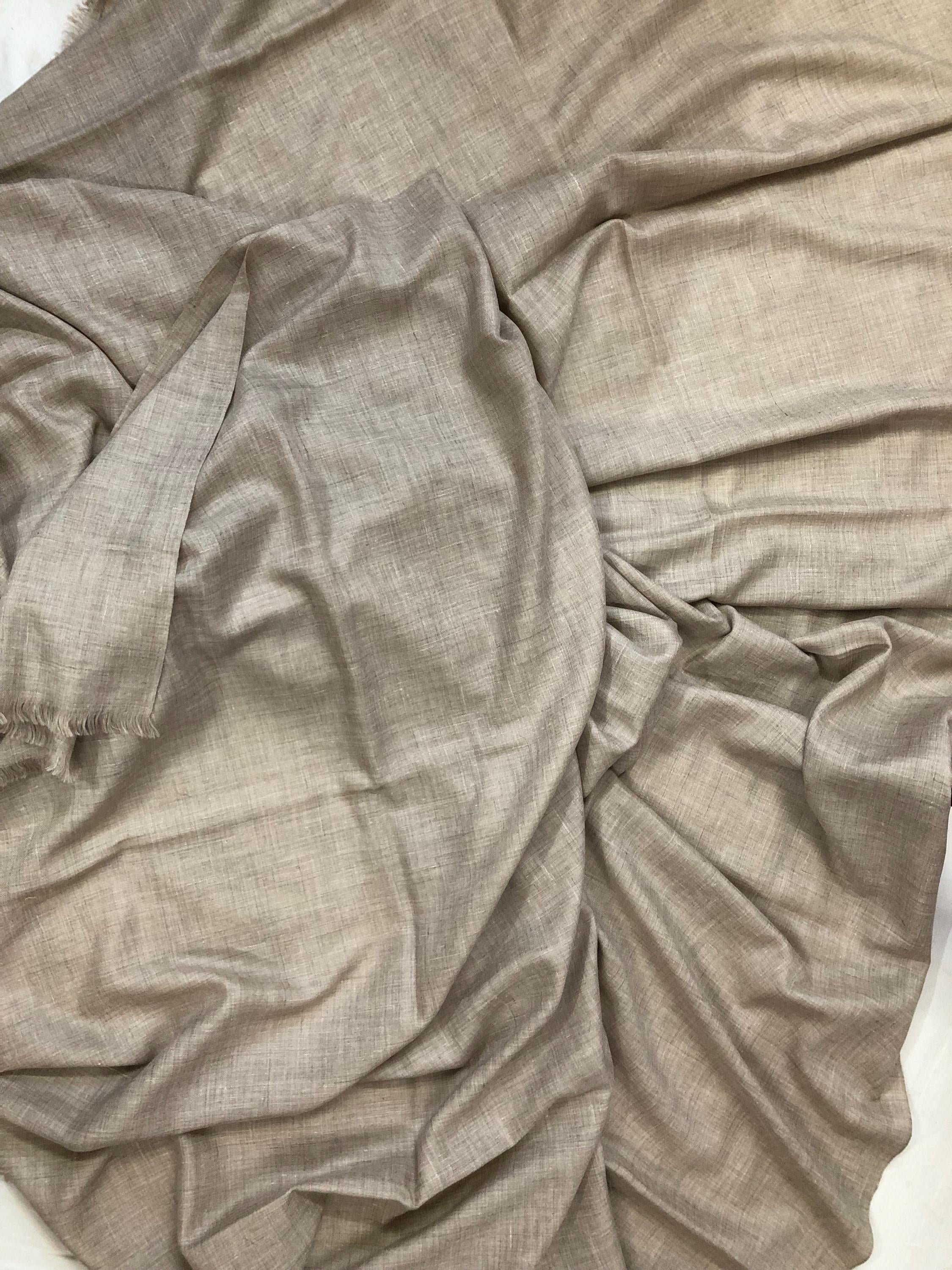 Extra Large Natural Undyed Handmade 100% Pure Ladakhi Hand Woven Cashmere Pashmina Shawl - Mehraj Crafts 