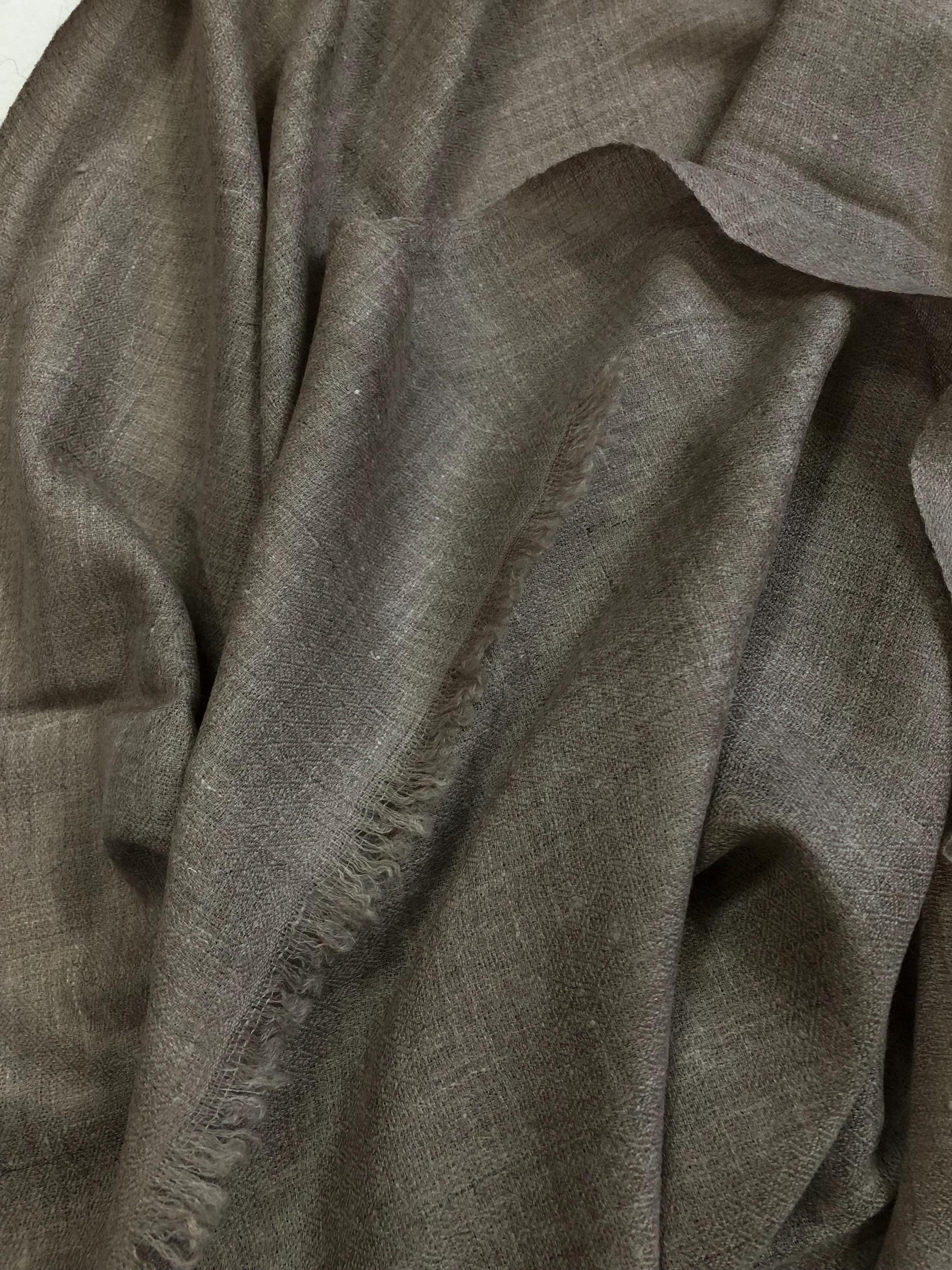 Natural Shade Handmade 100% Pure Ladakhi Hand Woven Cashmere Pashmina Shawl - Mehraj Crafts 