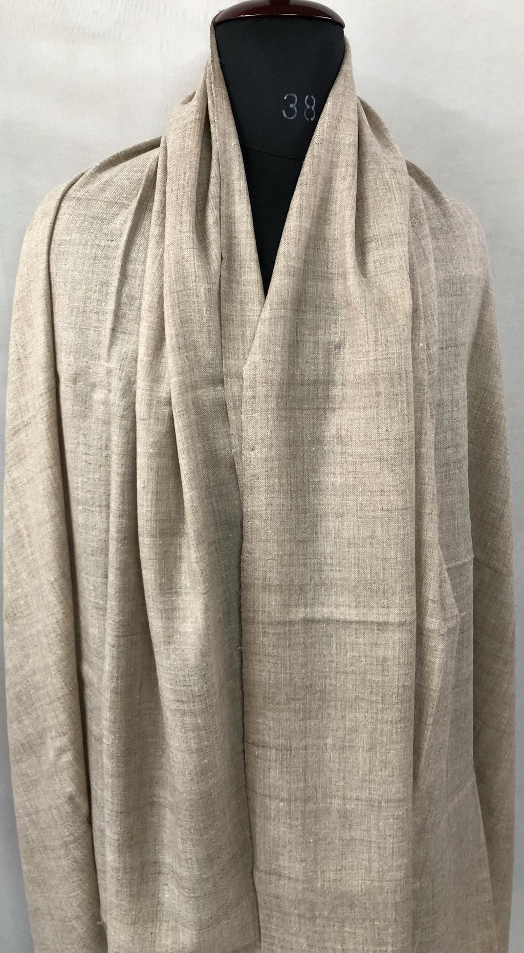 Handwoven Kashmir Pashmina Shawl: Natural Undyed Ladakhi Wool