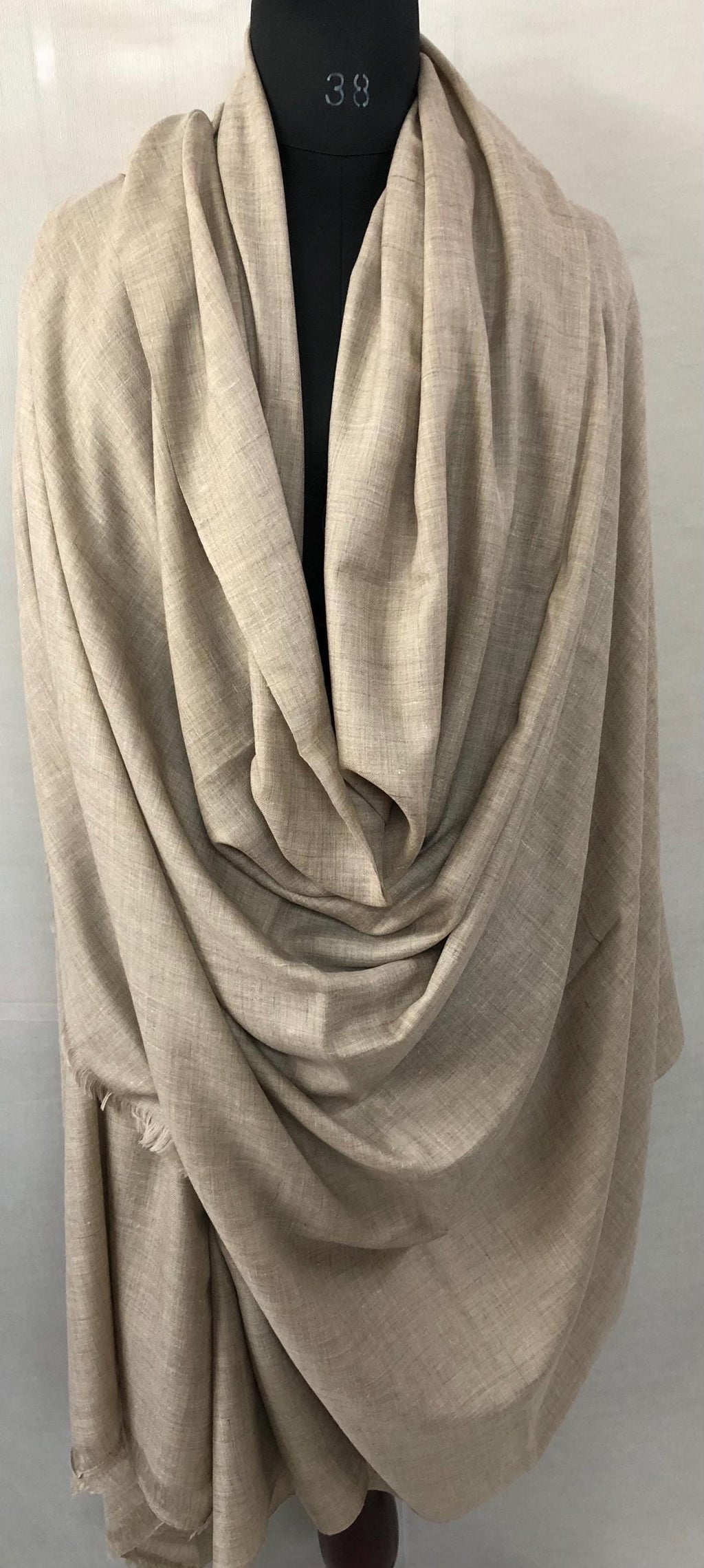 Handmade Ladakhi Cashmere Pashmina Shawl: Extra Large, Natural Undyed