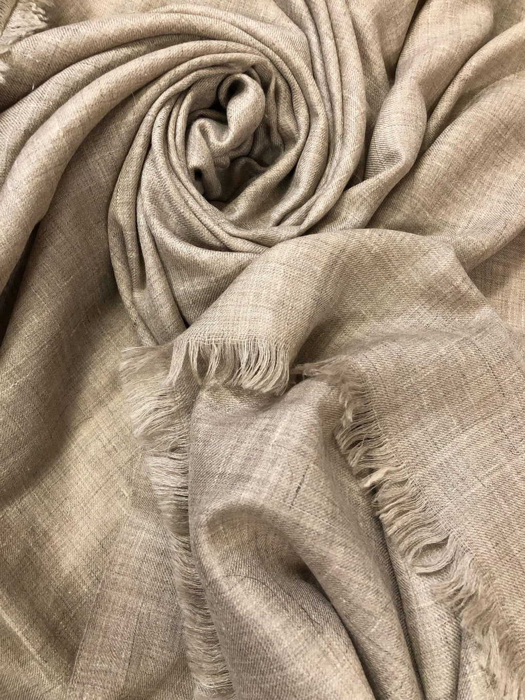 Extra Large Natural Undyed Handmade 100% Pure Ladakhi Hand Woven Cashmere Pashmina Shawl - Mehraj Crafts 
