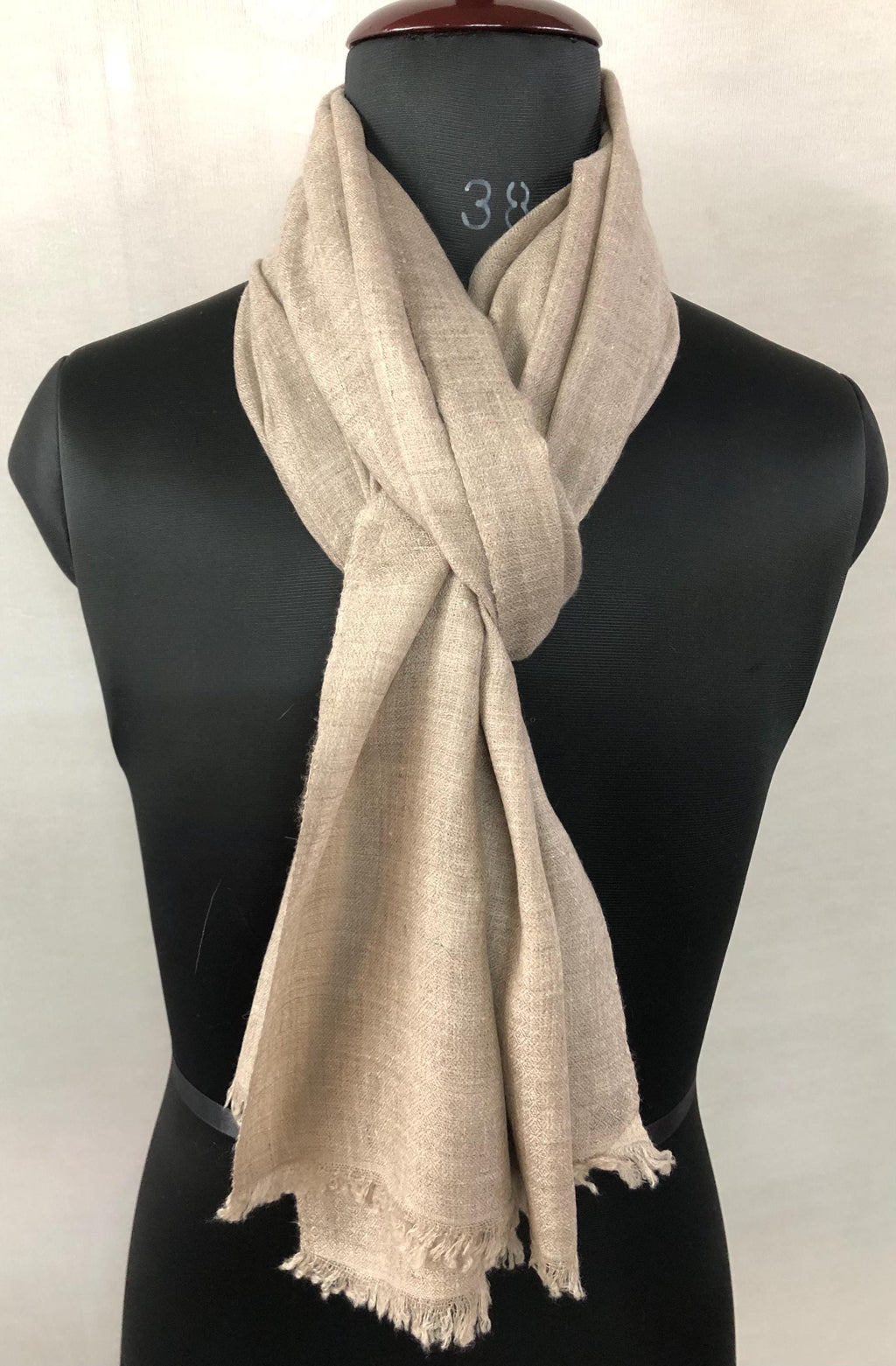 Natural Shade Handmade 100% Pure Ladakhi Hand Woven Cashmere Pashmina Shawl - Mehraj Crafts 