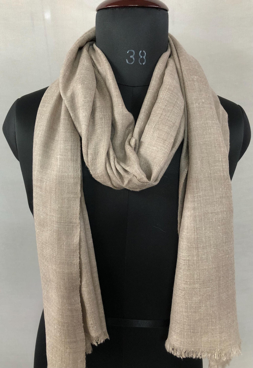 Natural Shade Handmade 100% Pure Ladakhi Hand Woven Cashmere Pashmina Shawl - Mehraj Crafts 