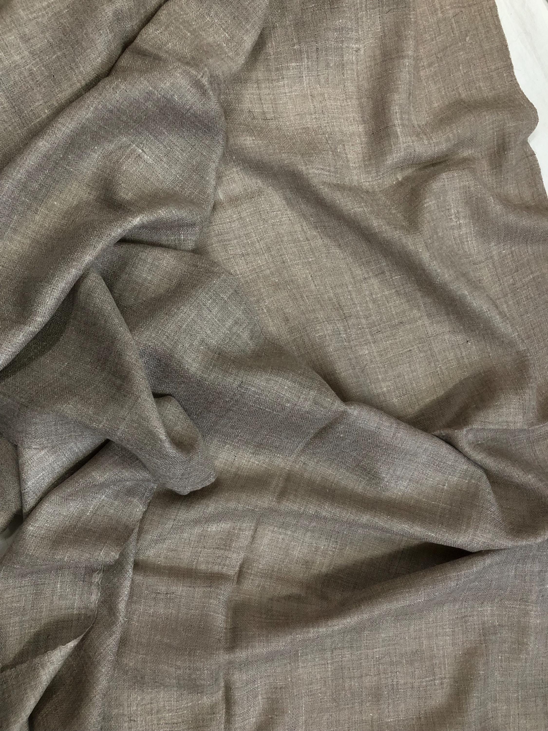 Natural Shade Handmade 100% Pure Ladakhi Hand Woven Cashmere Pashmina Shawl - Mehraj Crafts 