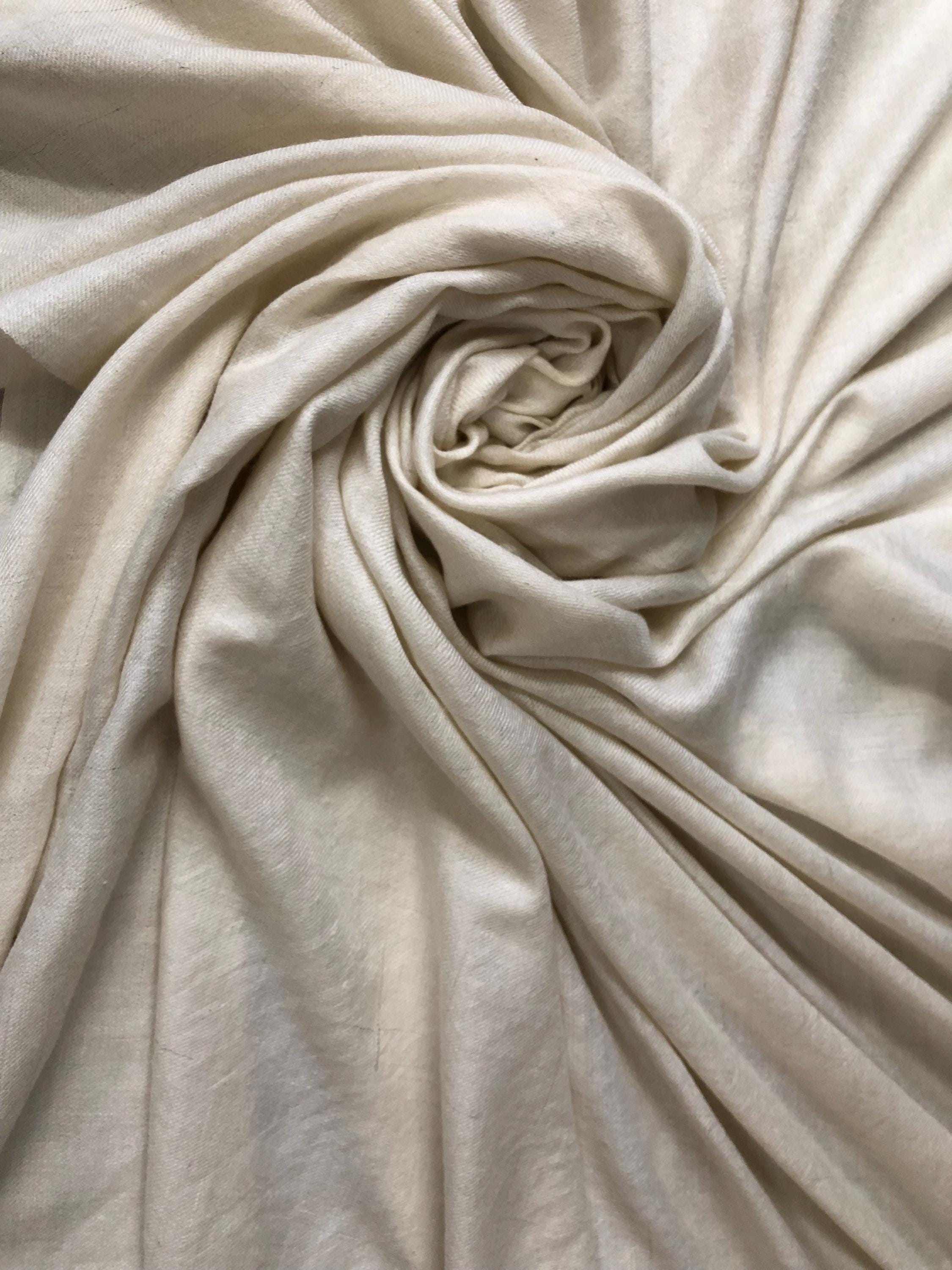 Handmade Ladakhi Cashmere Pashmina Shawl: Extra Large, Natural Off White