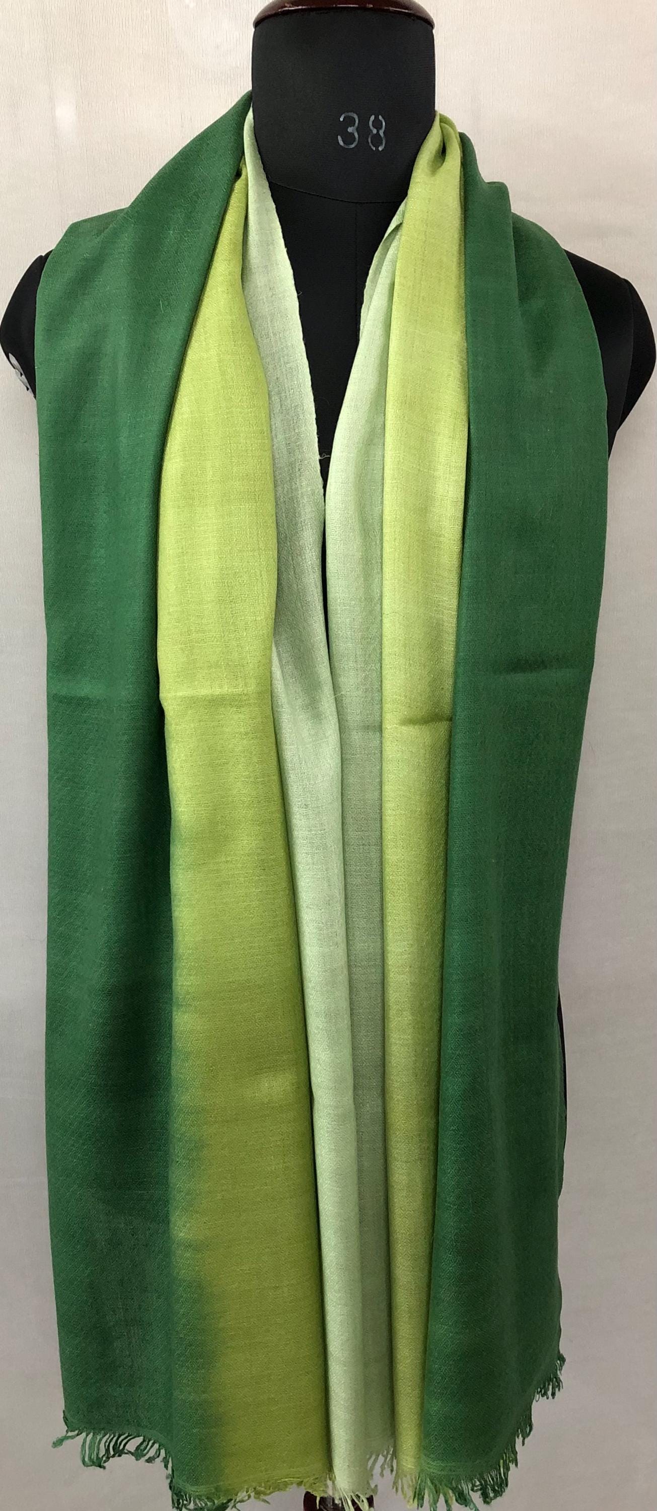 Ombré Cashmere Pashmina Scarf: Handwoven Seafoam Green Stole