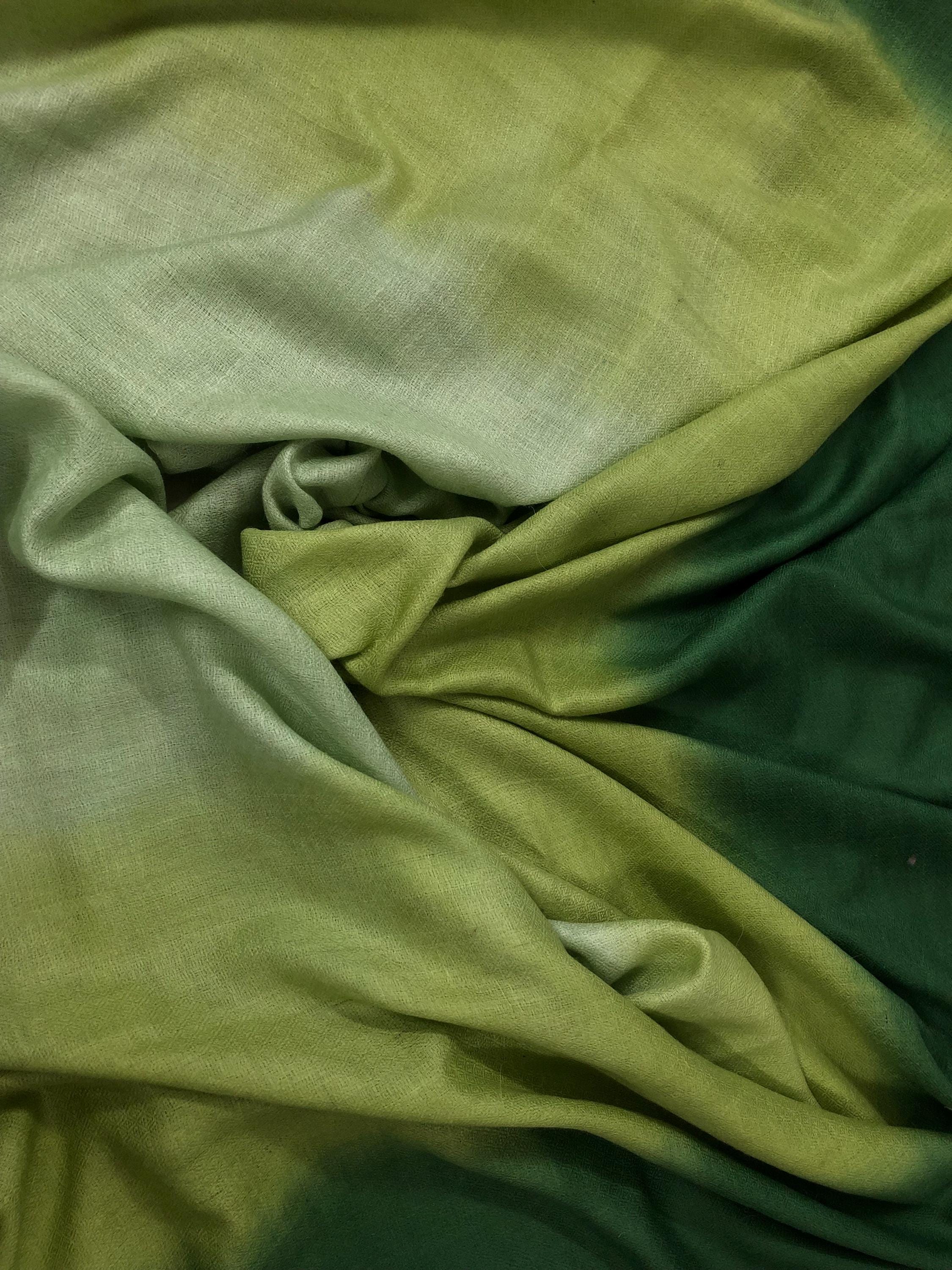Ombré Cashmere Pashmina Scarf: Handwoven Seafoam Green Stole