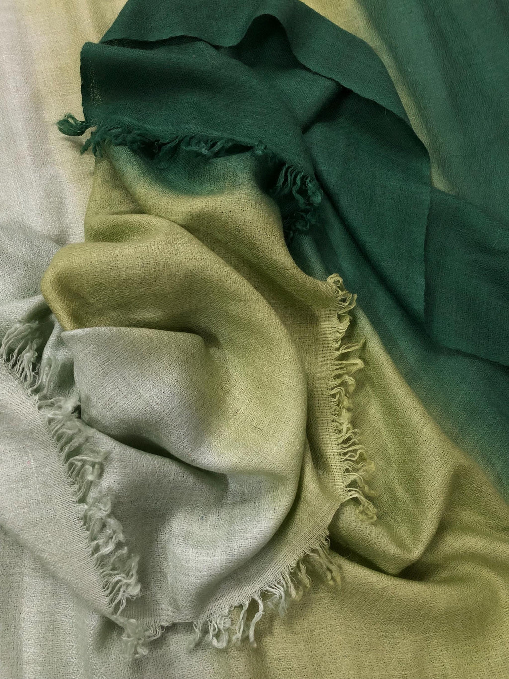 Ombré Cashmere Pashmina Scarf: Handwoven Seafoam Green Stole