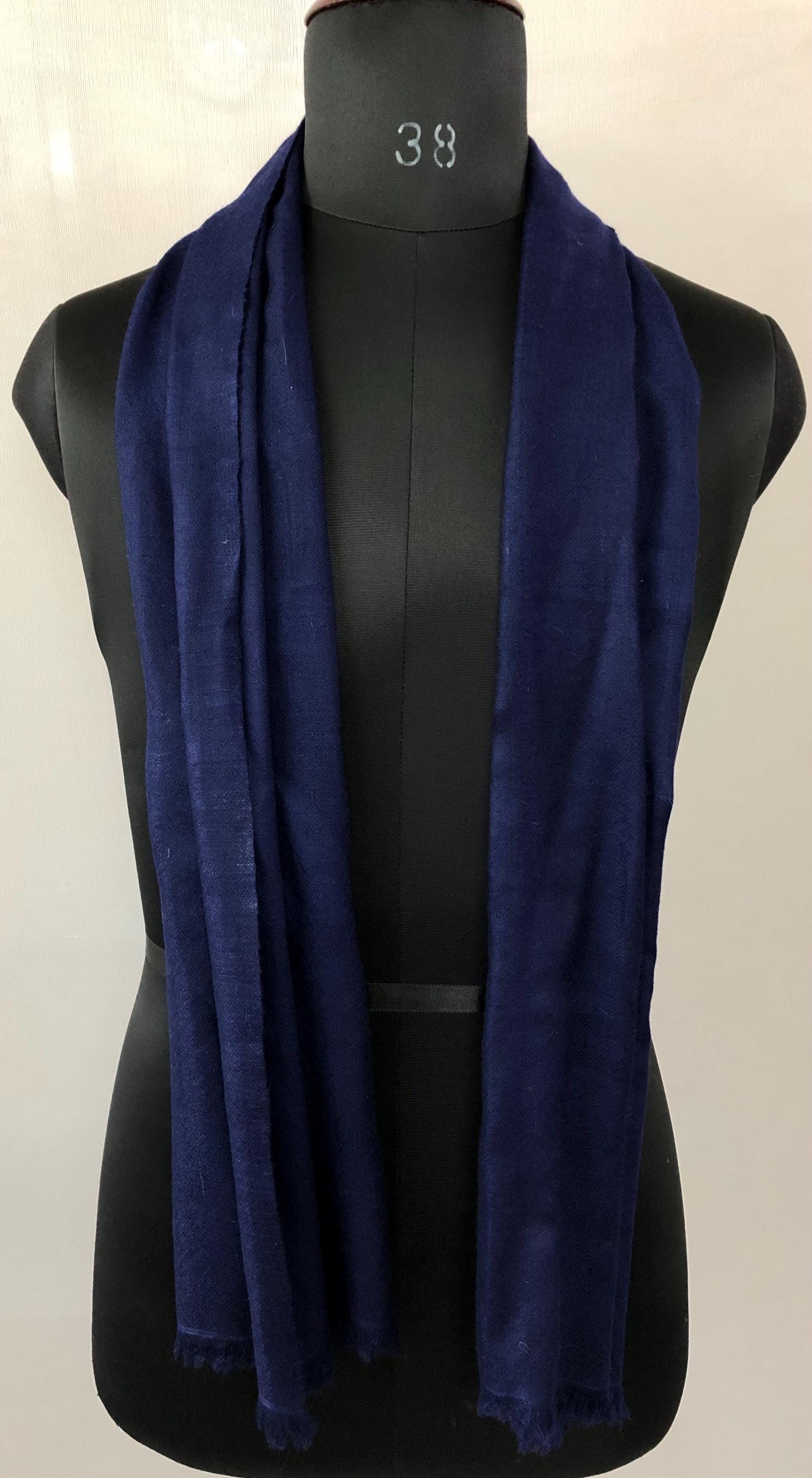 Navy Blue Handwoven Real Cashmere Pashmina Scarf/Muffler/14X60 Inches