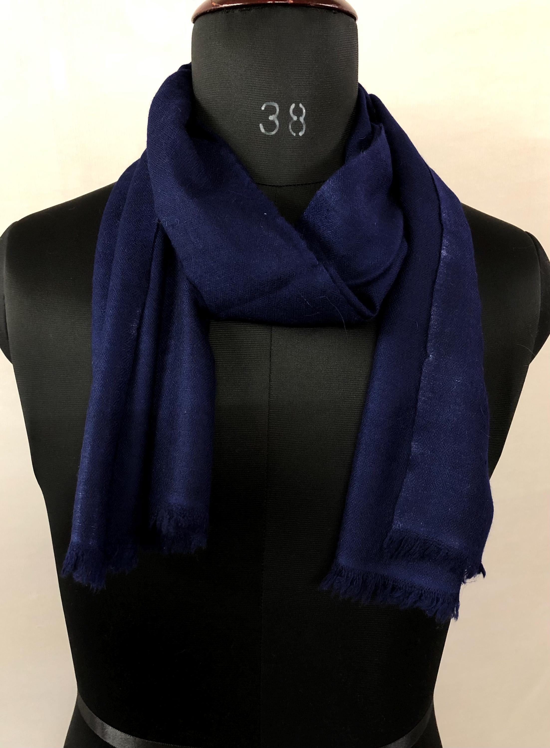 Navy Blue Handwoven Real Cashmere Pashmina Scarf/Muffler/14X60 Inches