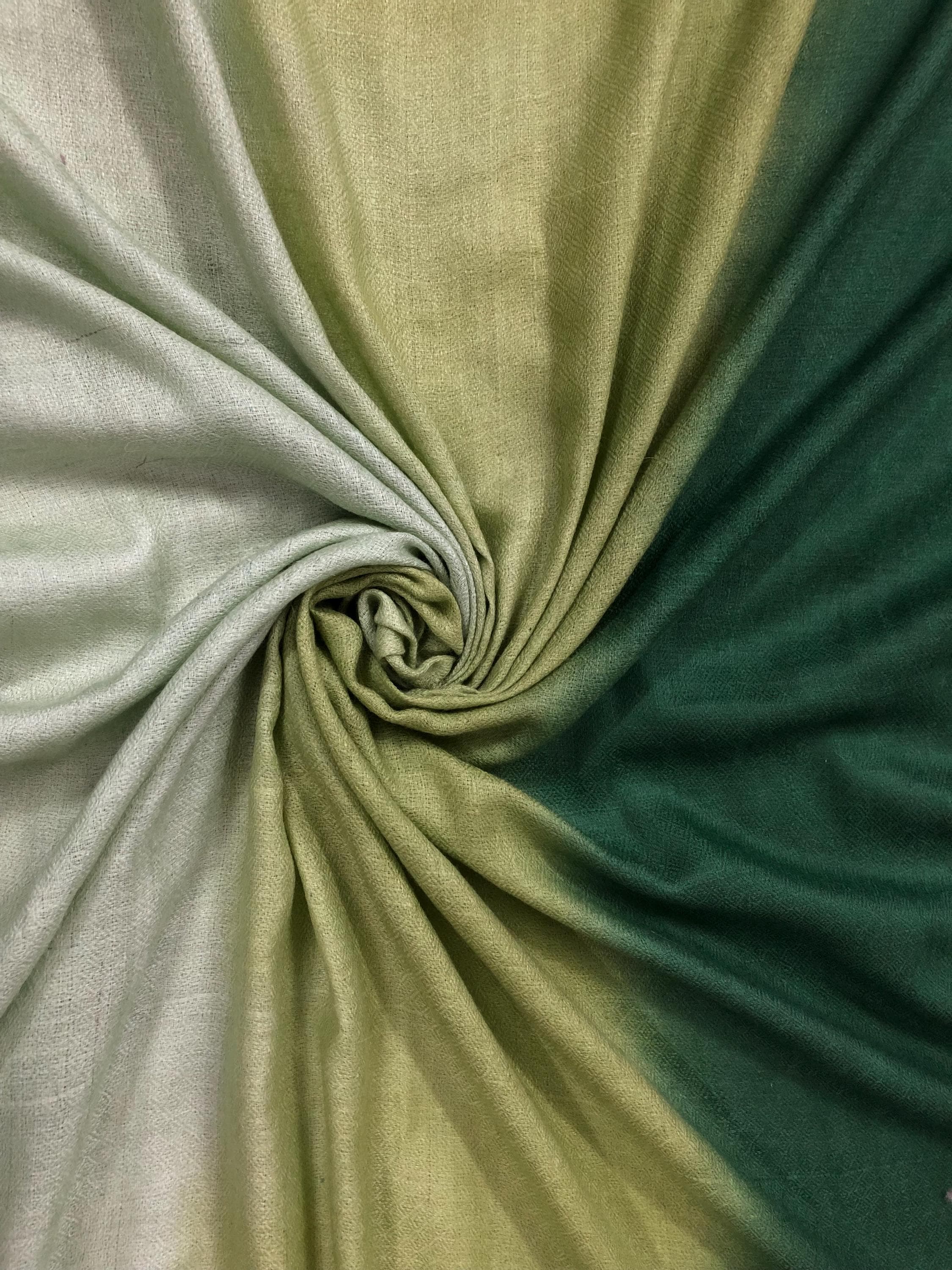 Ombré Cashmere Pashmina Scarf: Handwoven Seafoam Green Stole