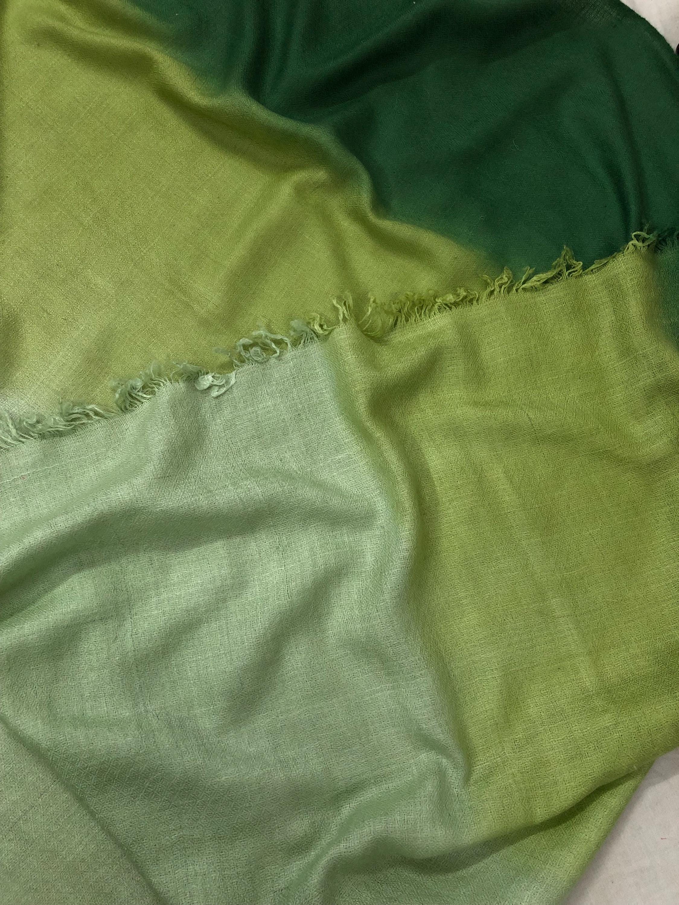 Ombré Cashmere Pashmina Scarf: Handwoven Seafoam Green Stole