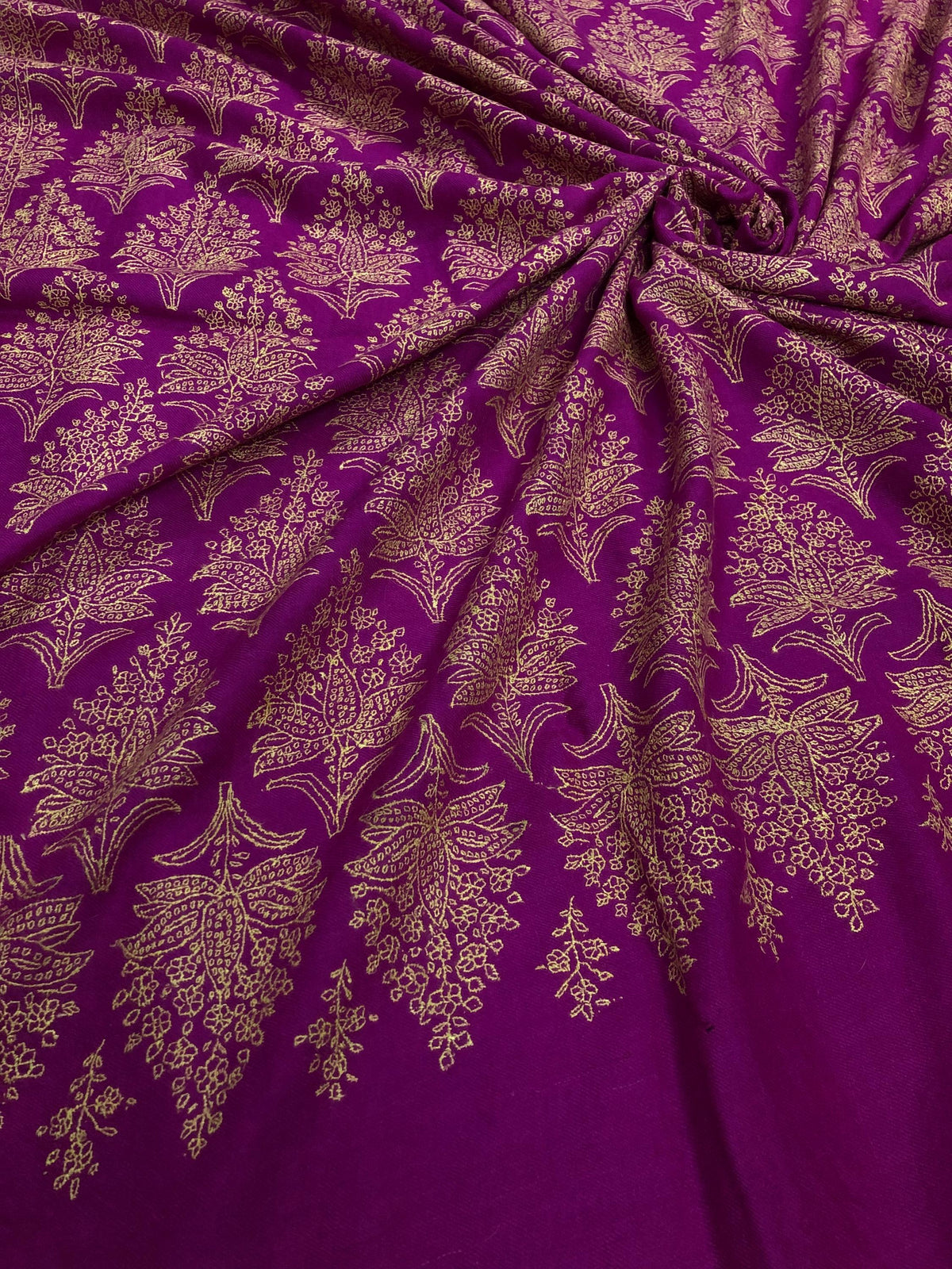 Hot Pink GI Sozani Large Bootidar Jamawar Embroidered Authentic Cashmere Pashmina Handmade Shawl, Wedding Wrap | 115 X 230 cms