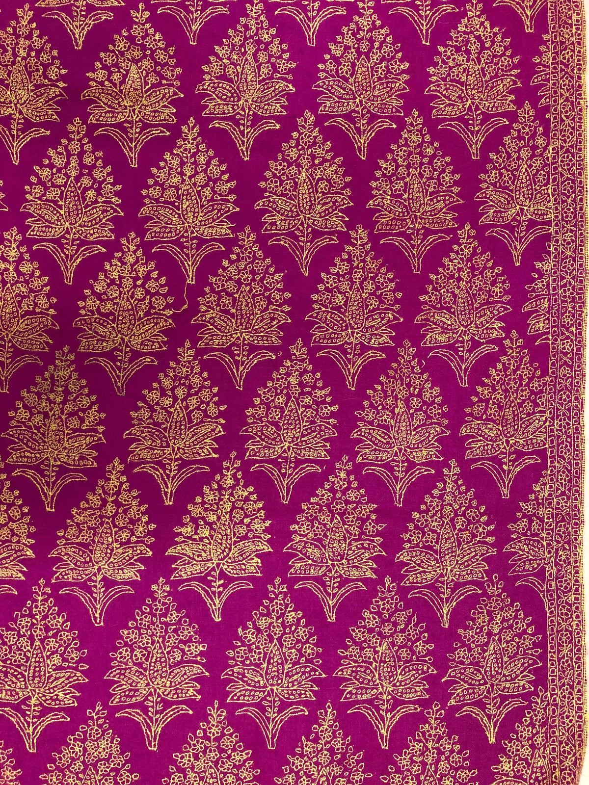 Hot Pink GI Sozani Large Bootidar Jamawar Embroidered Authentic Cashmere Pashmina Handmade Shawl, Wedding Wrap | 115 X 230 cms
