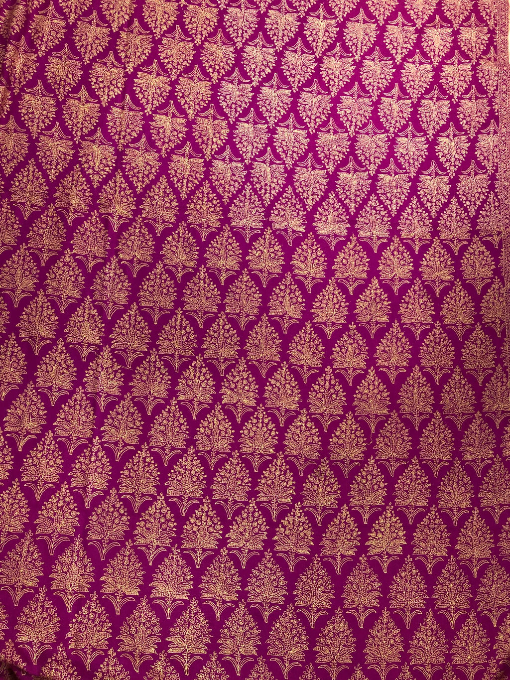 Hot Pink GI Sozani Large Bootidar Jamawar Embroidered Authentic Cashmere Pashmina Handmade Shawl, Wedding Wrap | 115 X 230 cms