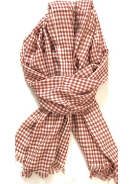 Pashmina Rust Gingham Stole