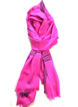 Pashmina Super Pink Blue Stripes Stole